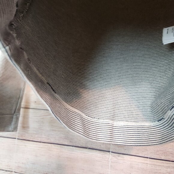 KATE SPADE Saturday Black Gray Asymmetric Neckline Slant Neck Top Size Small - Picture 8 of 13